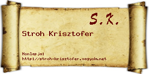 Stroh Krisztofer névjegykártya