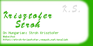 krisztofer stroh business card